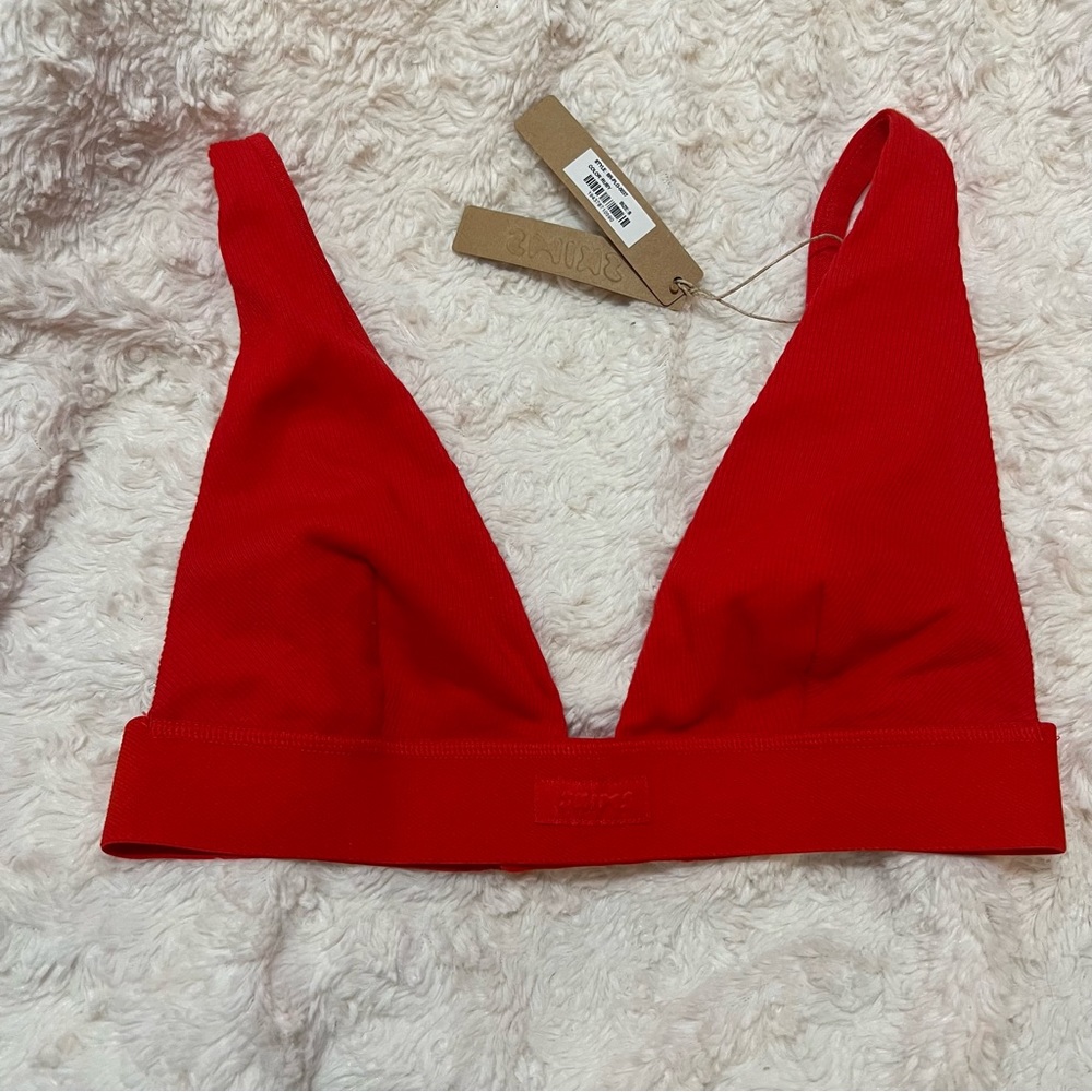 SKIMS Cotton Plunge Bralette